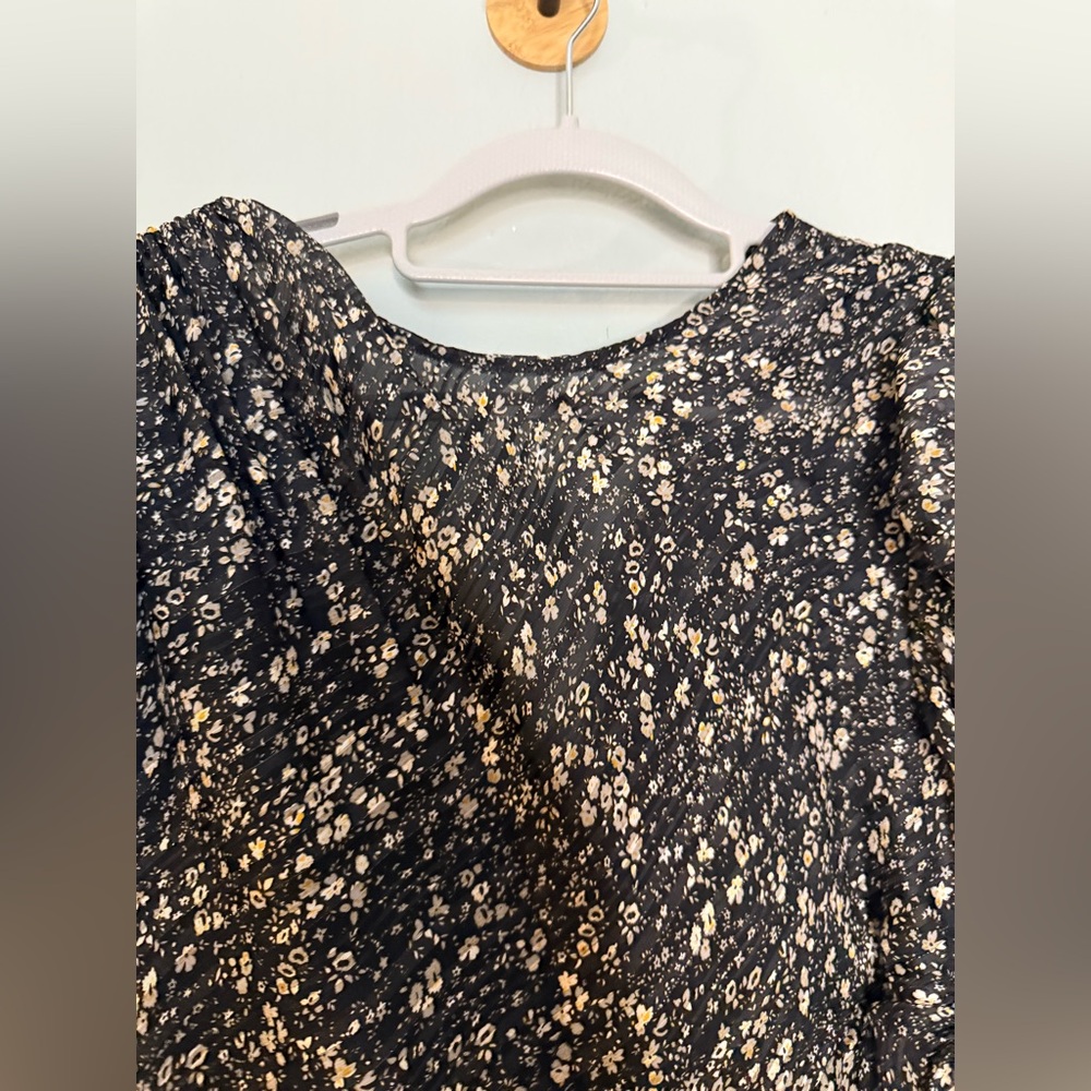 NWT ML MONIQUE LHUILLIER Floral Maxi Dress In Black‎ - Picture 7 of 11